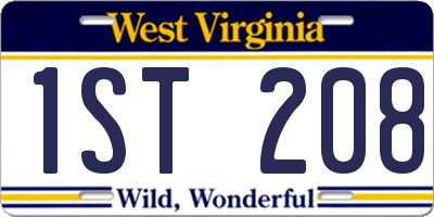 WV license plate 1ST208