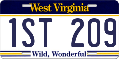 WV license plate 1ST209