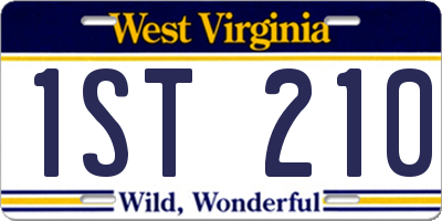 WV license plate 1ST210