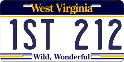 WV license plate 1ST212