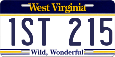 WV license plate 1ST215