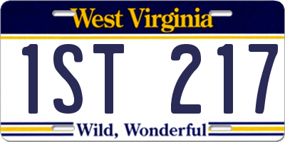 WV license plate 1ST217