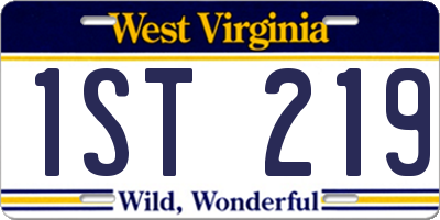 WV license plate 1ST219