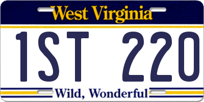 WV license plate 1ST220