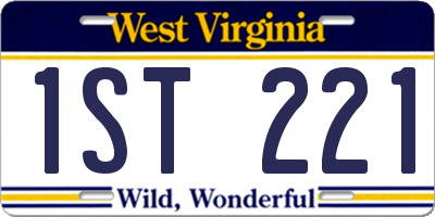 WV license plate 1ST221