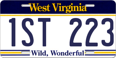 WV license plate 1ST223