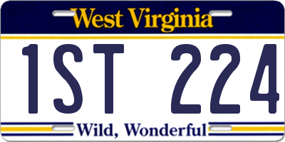 WV license plate 1ST224