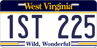 WV license plate 1ST225
