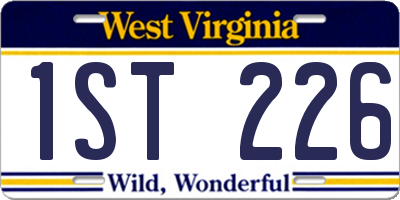 WV license plate 1ST226