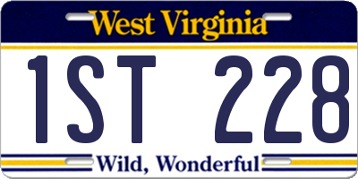WV license plate 1ST228