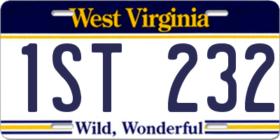 WV license plate 1ST232
