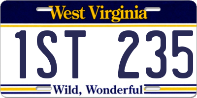 WV license plate 1ST235