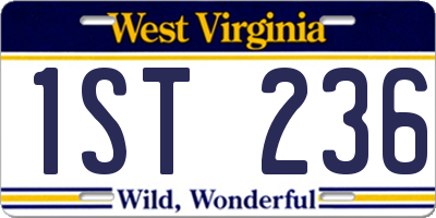 WV license plate 1ST236