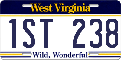 WV license plate 1ST238