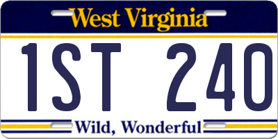 WV license plate 1ST240