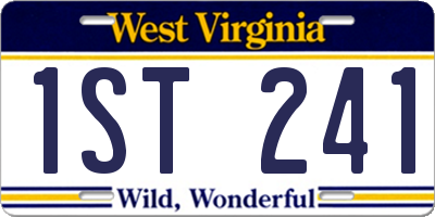 WV license plate 1ST241