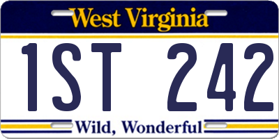 WV license plate 1ST242