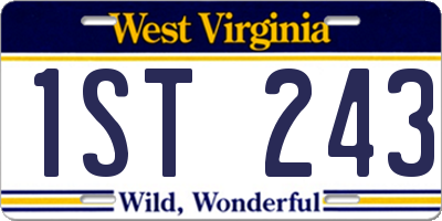 WV license plate 1ST243
