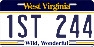WV license plate 1ST244