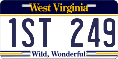 WV license plate 1ST249