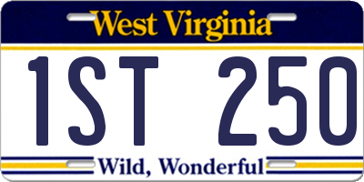 WV license plate 1ST250