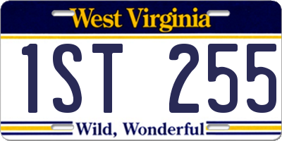 WV license plate 1ST255