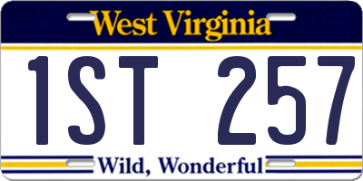 WV license plate 1ST257