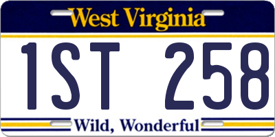 WV license plate 1ST258