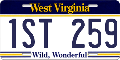 WV license plate 1ST259