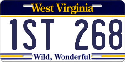 WV license plate 1ST268