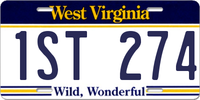 WV license plate 1ST274