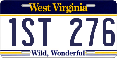 WV license plate 1ST276