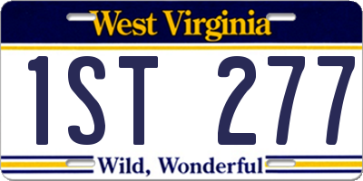 WV license plate 1ST277