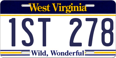 WV license plate 1ST278