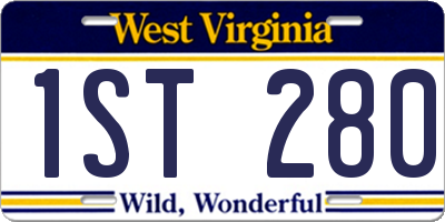 WV license plate 1ST280