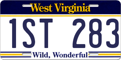 WV license plate 1ST283