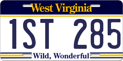 WV license plate 1ST285