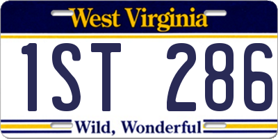 WV license plate 1ST286