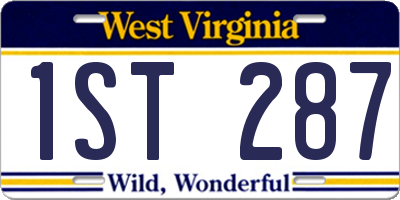 WV license plate 1ST287