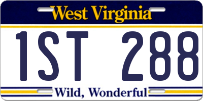 WV license plate 1ST288
