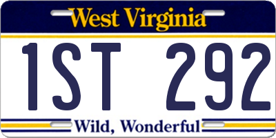 WV license plate 1ST292