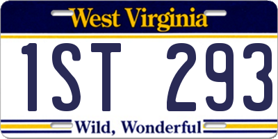 WV license plate 1ST293