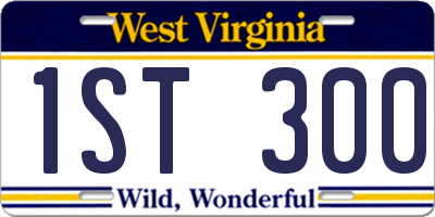 WV license plate 1ST300