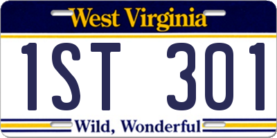 WV license plate 1ST301
