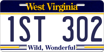 WV license plate 1ST302