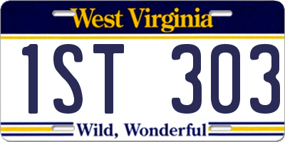 WV license plate 1ST303