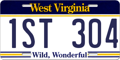 WV license plate 1ST304
