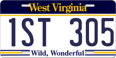 WV license plate 1ST305