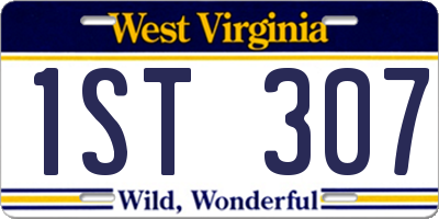WV license plate 1ST307