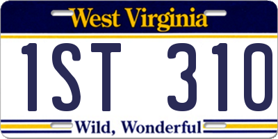 WV license plate 1ST310